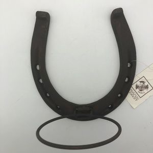 Rustic Cast Iron Horseshoe Shaped Candle Holder